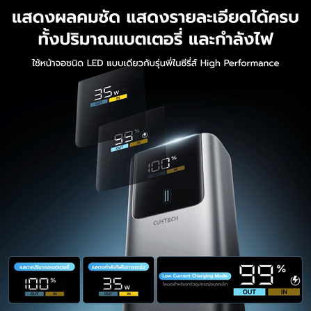 แบตเตอรี่สำรอง CUKTECH PB1055 10000MAH สีเทา พกพาง่ายมีสายคล้อง มาตรฐาน CCC จ่ายไฟรวมกันได้สูงถึง 55W_7